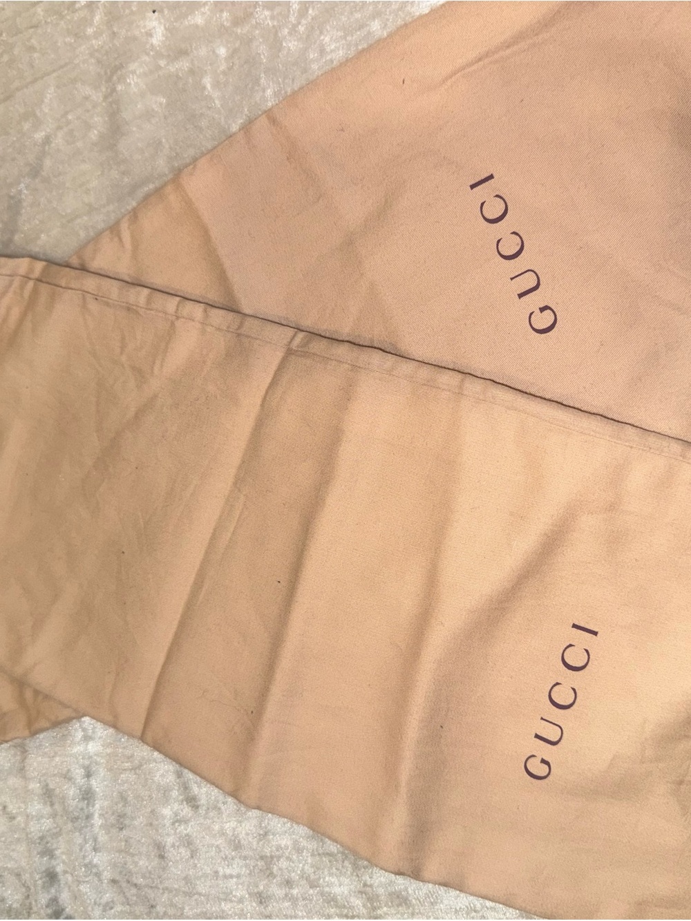 Gucci Peach-Beige Logo Dust Bags - Set of Two